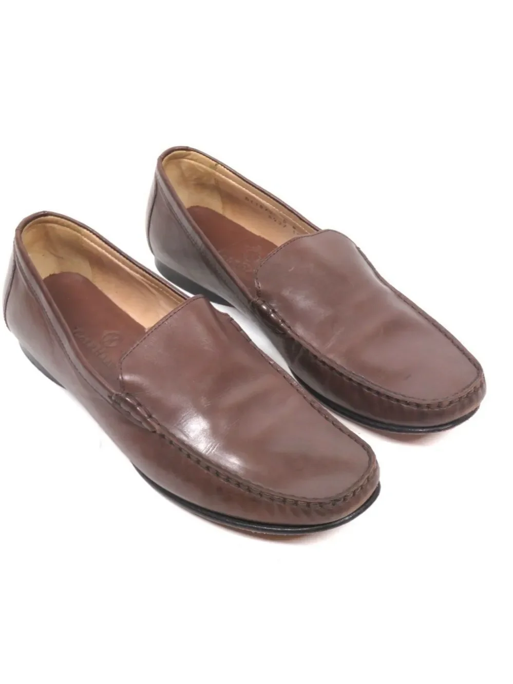 Cole Haan Dempsey Leather Moc Loafer Slip On Driving Shoes BROWN Women Size 8